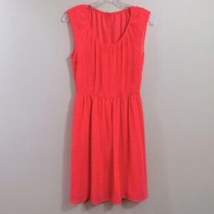 J Crew Factory Swiss Dot Fit & Flare Pink Dress